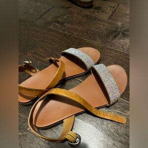 Rhinestone Tan Brown Sandals